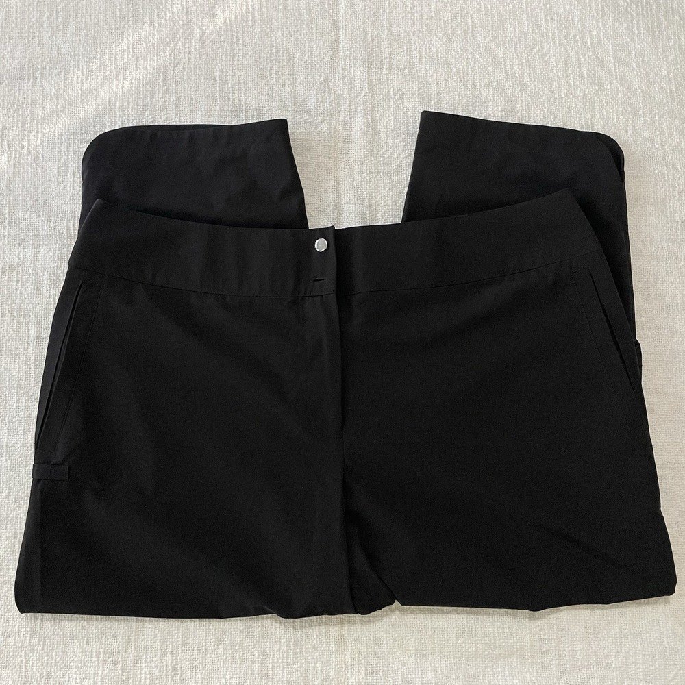 Chicos Zenergy Golf Women's 2 Large Black Crop Pants Front & Back Pockets